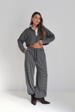 ⁦חליפת פסים קרופ 3366⁩ – תמונה ⁦6⁩