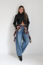 ⁦ג׳קט עור מעוגל מיס 8820⁩ – תמונה ⁦4⁩