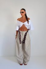 ⁦מכנסיים בלון שילוב עניבה 1060⁩ – תמונה ⁦8⁩