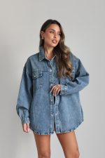 ⁦חולצה ג׳ינס כפתורים 6612⁩ – תמונה ⁦3⁩