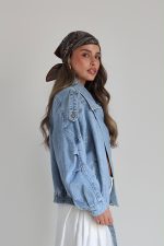 ⁦ג׳קט כפתור אלכסון 8873⁩ – תמונה ⁦9⁩